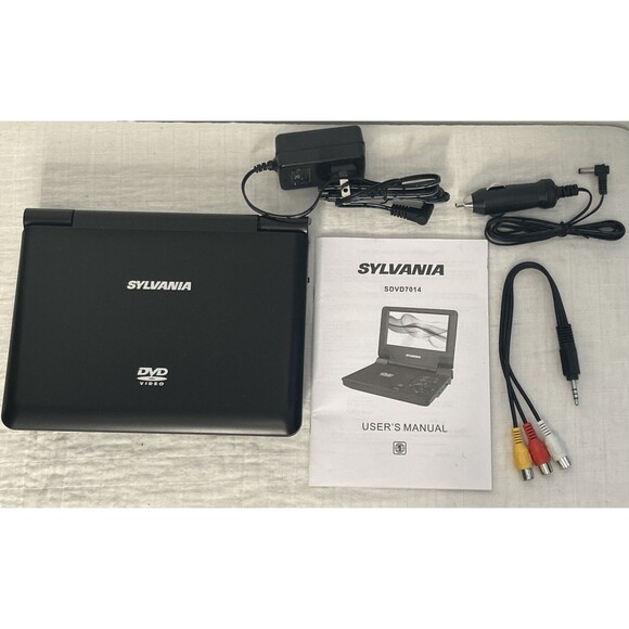 New Sylvania Portable DVD Player SDVD7014 Black With Power Cord/car Adaptor cord - Picture 1 of 5